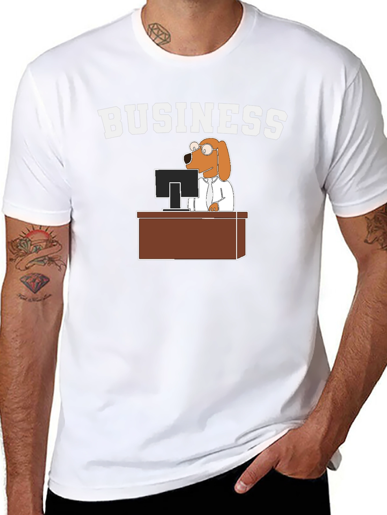 Business Dog T-Shirt - Funny Cartoon Tee