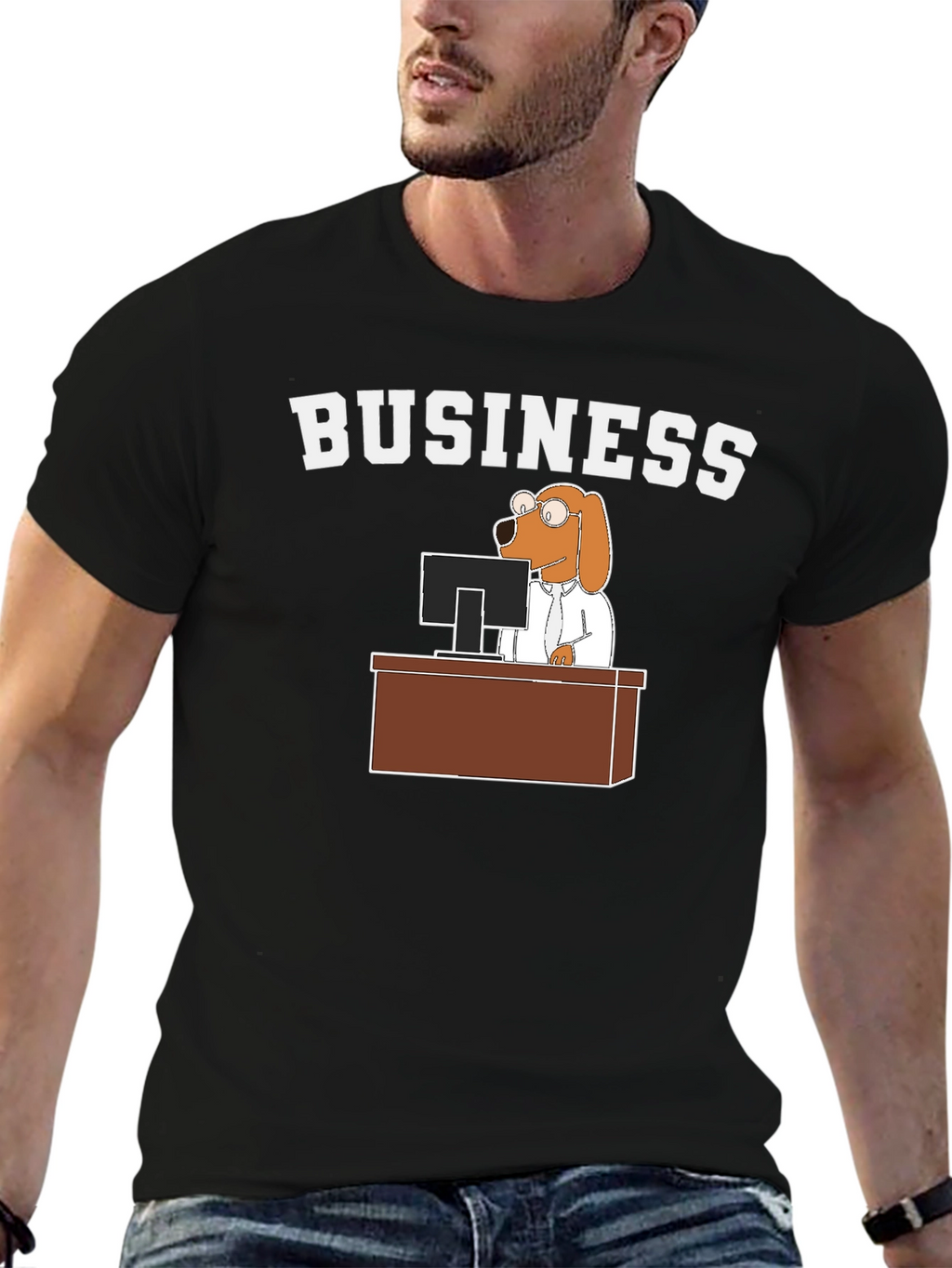Business Dog T-Shirt - Funny Cartoon Tee