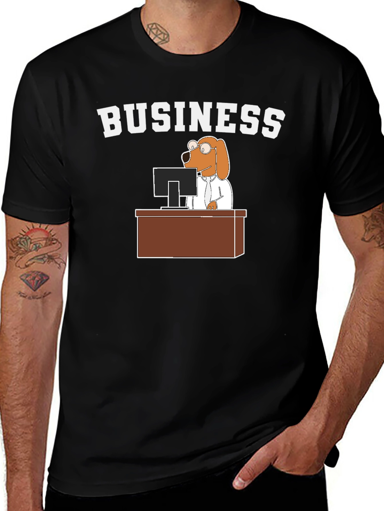 Business Dog T-Shirt - Funny Cartoon Tee