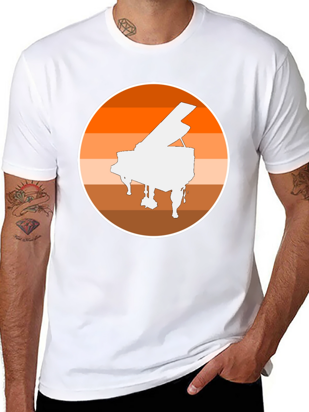 Piano Sunset Graphic Tee - Musician Style