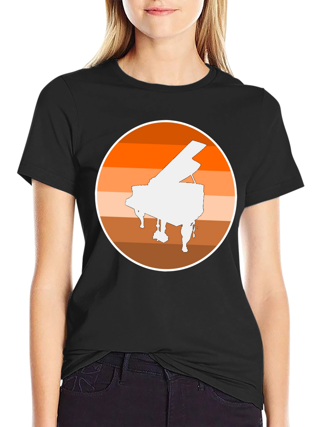 Piano Sunset Graphic Tee - Musician Style
