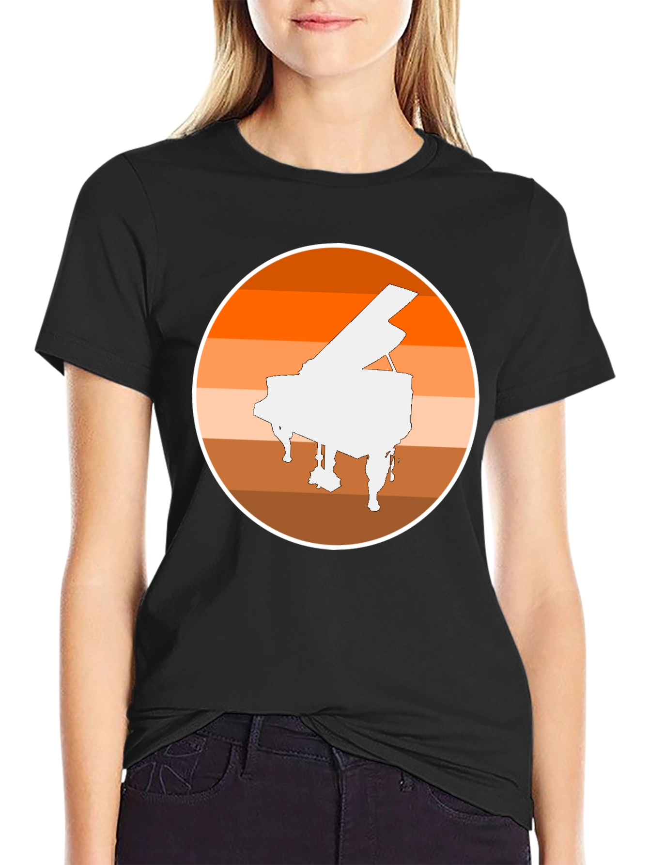 Piano Sunset Graphic Tee - Musician Style