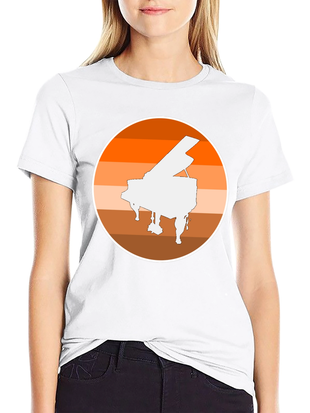Piano Sunset Graphic Tee - Musician Style