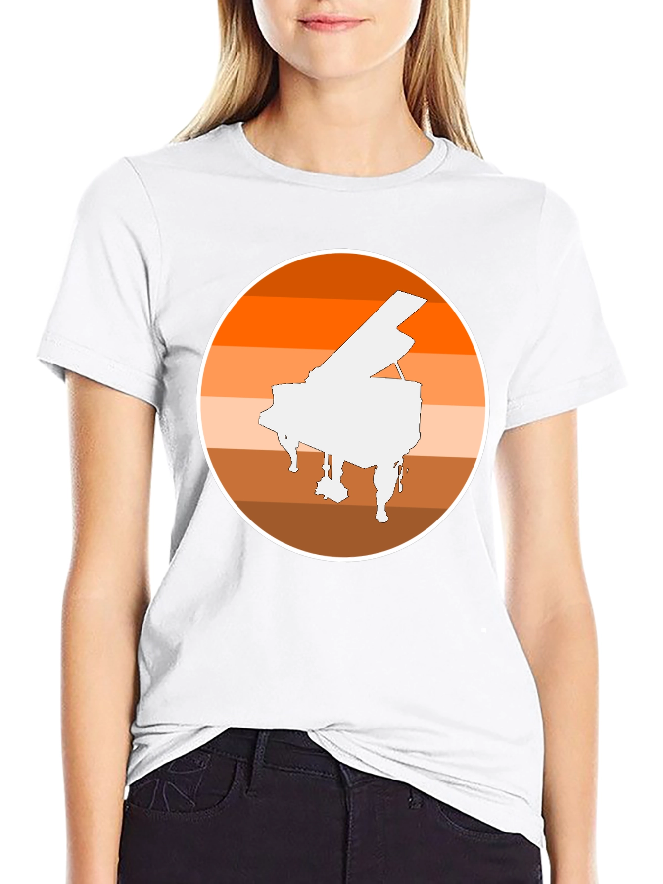 Piano Sunset Graphic Tee - Musician Style