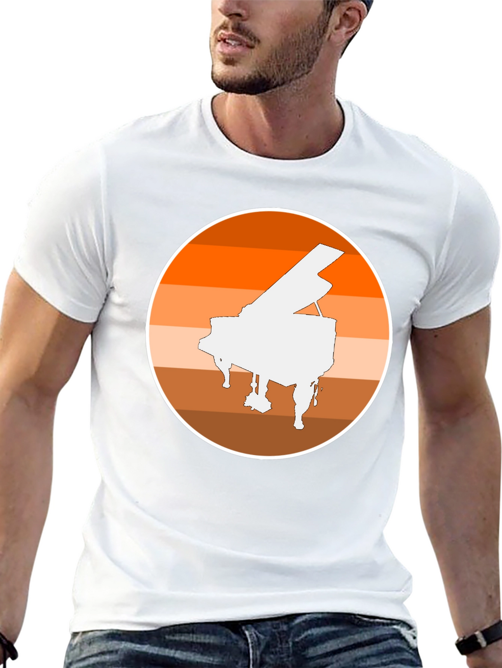 Piano Sunset Graphic Tee - Musician Style