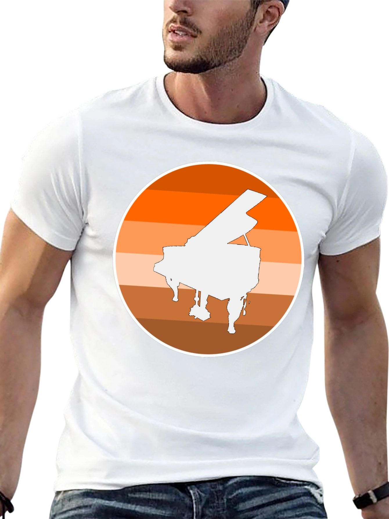 Piano Sunset Graphic Tee - Musician Style