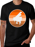Piano Sunset Graphic Tee - Musician Style