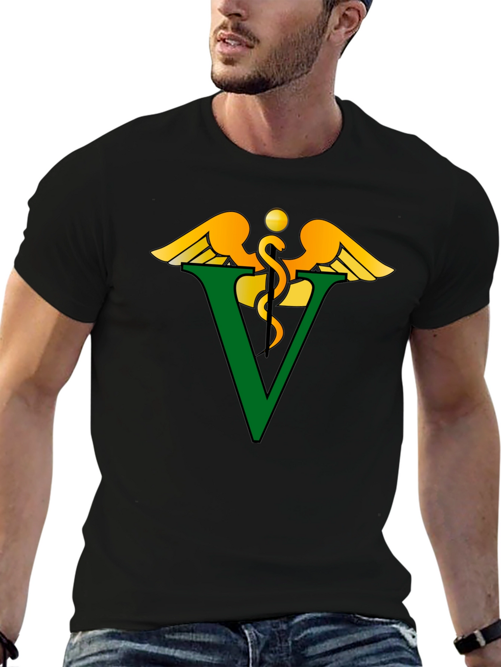 Veterinary Symbol Graphic Tee - Unisex Black T-Shirt