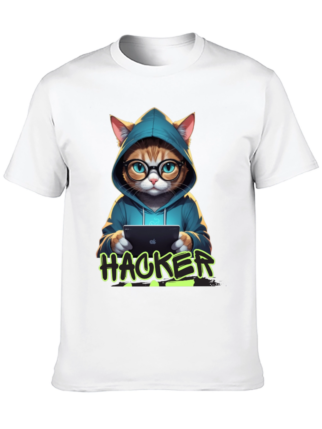 Cat Hacker T-Shirt - Novelty Graphic Tee