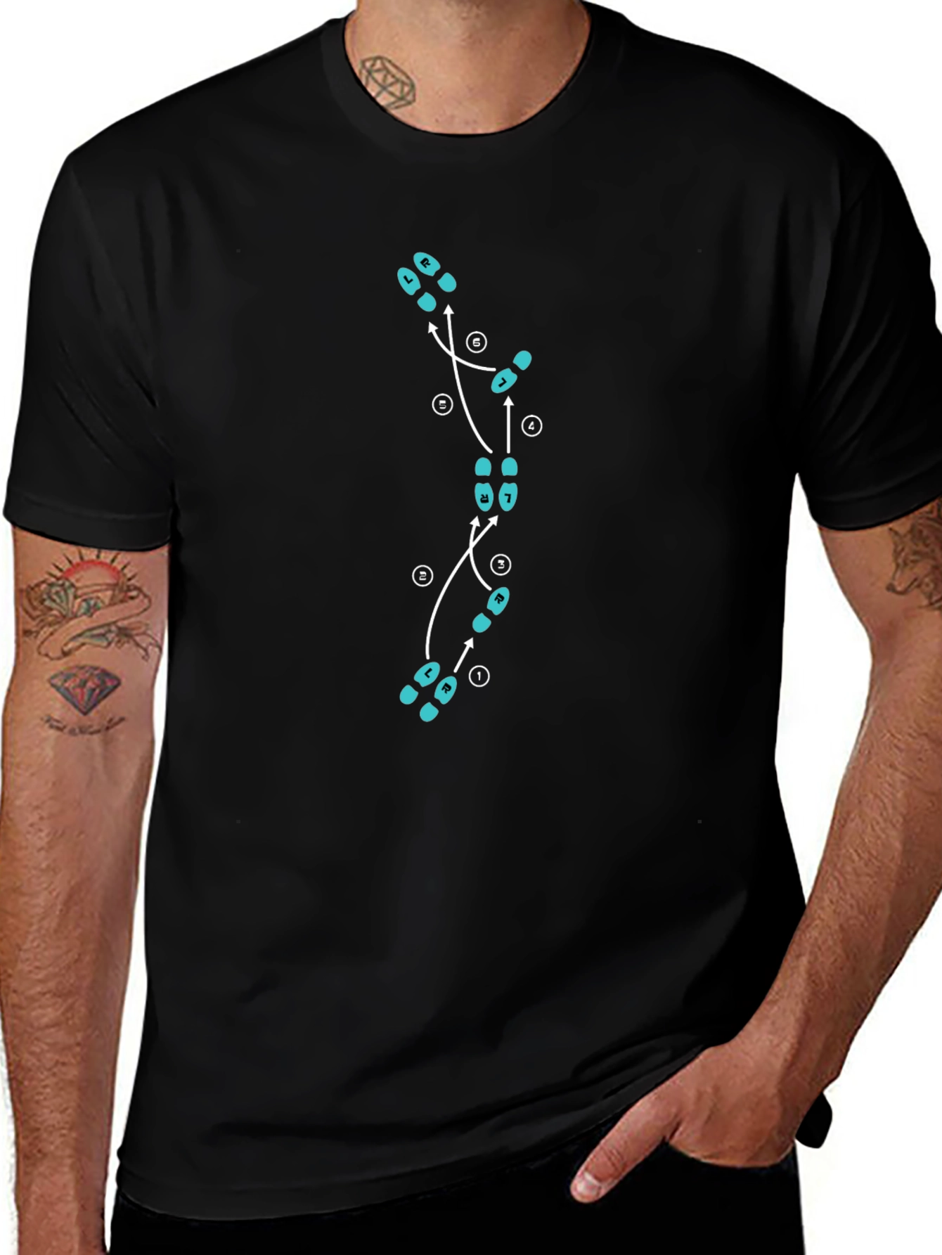 Dance Steps Graphic Tee - Black