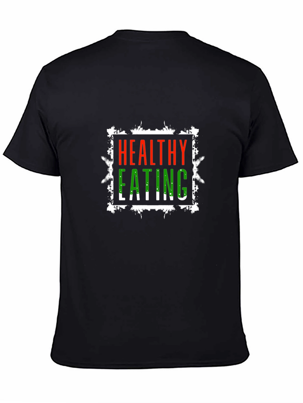 Healthy Eating Graphic Tee - Black Cotton T-Shirt