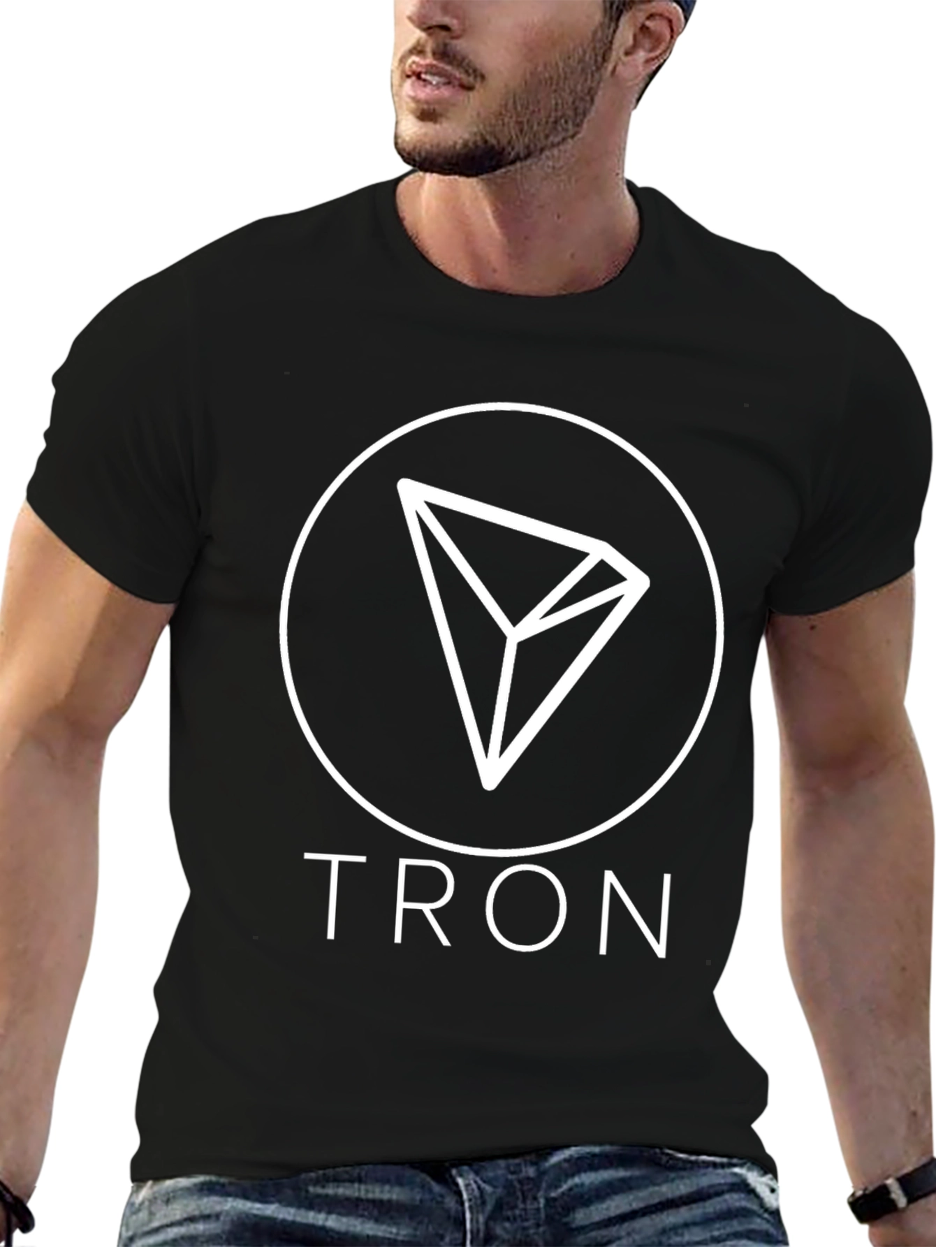 Tron Cryptocurrency T-Shirt - Black Cotton Blend