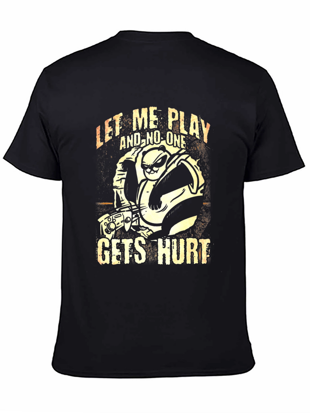 Gamer Panda Graphic T-Shirt - Let Me Play Design