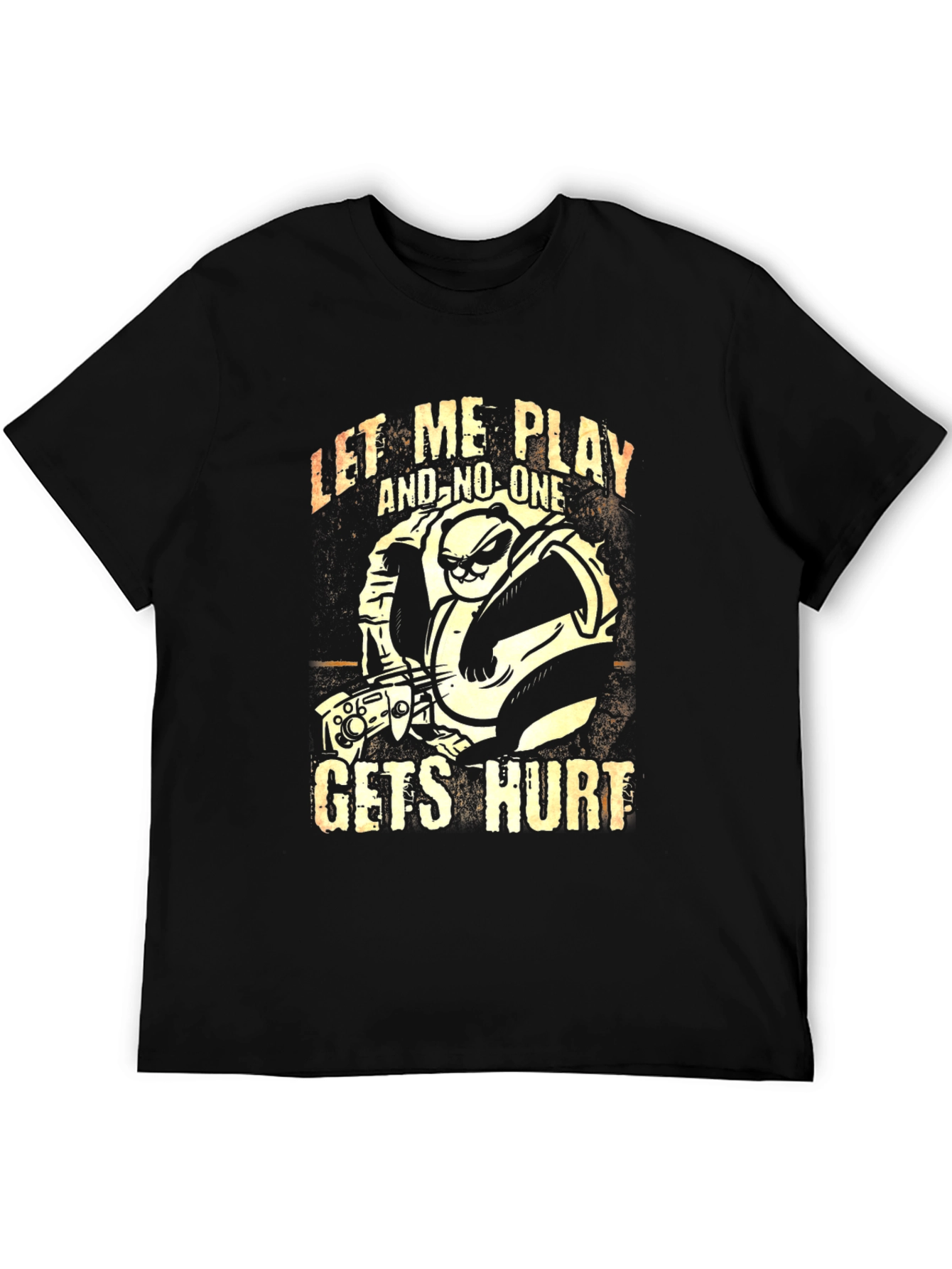 Gamer Panda Graphic T-Shirt - Let Me Play Design