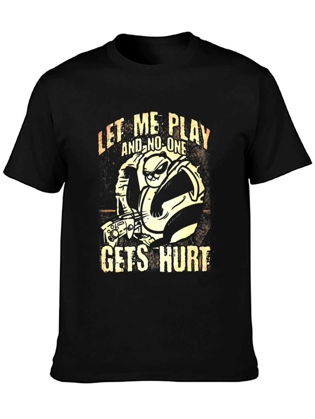 Gamer Panda Graphic T-Shirt - Let Me Play Design