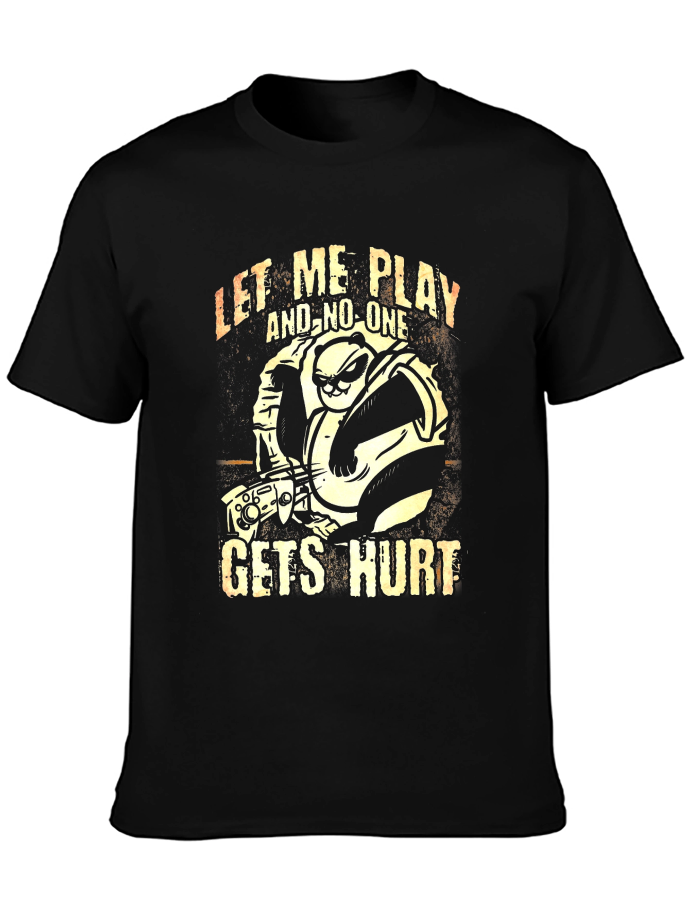 Gamer Panda Graphic T-Shirt - Let Me Play Design