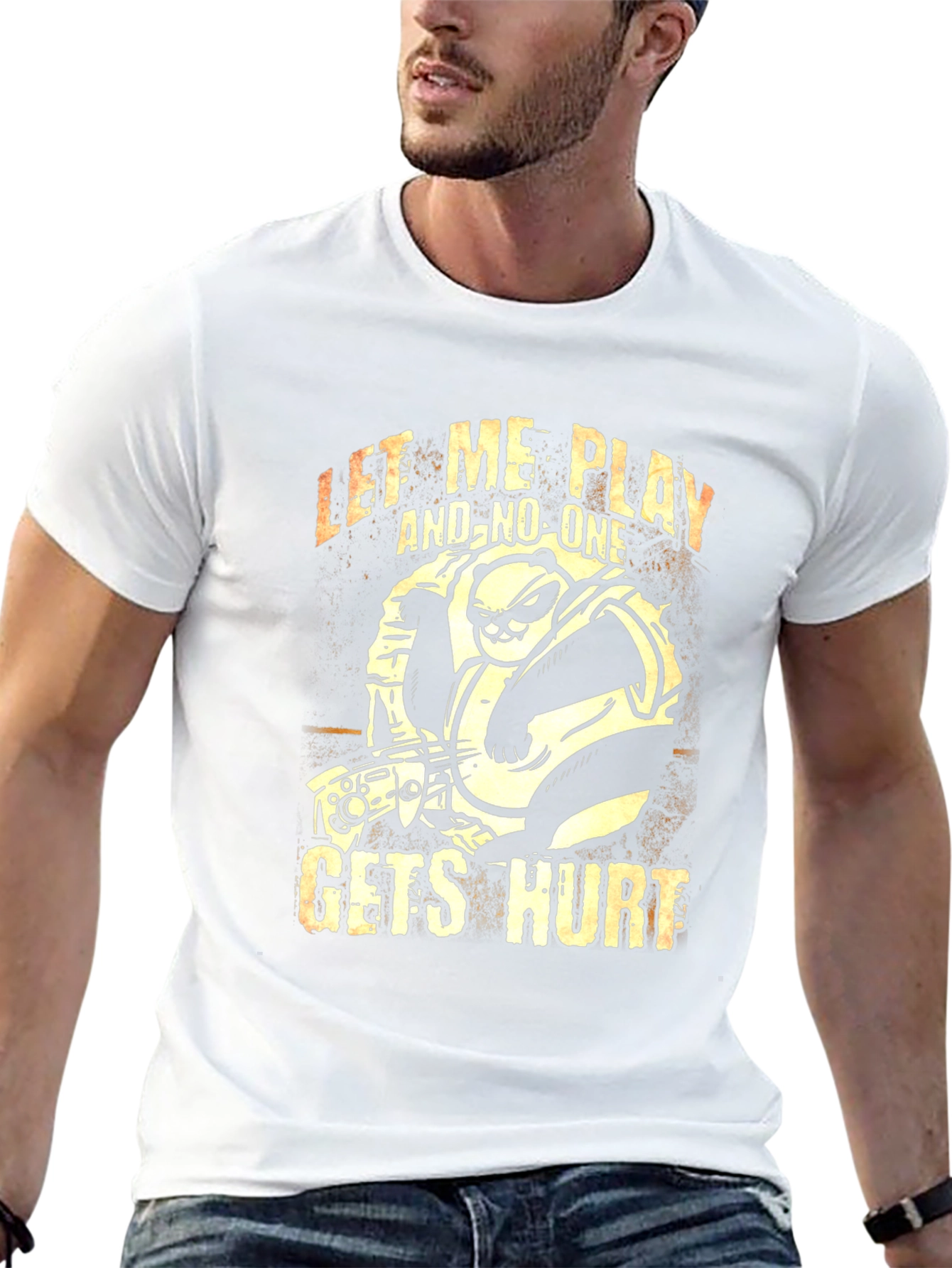 Gamer Panda Graphic T-Shirt - Let Me Play Design