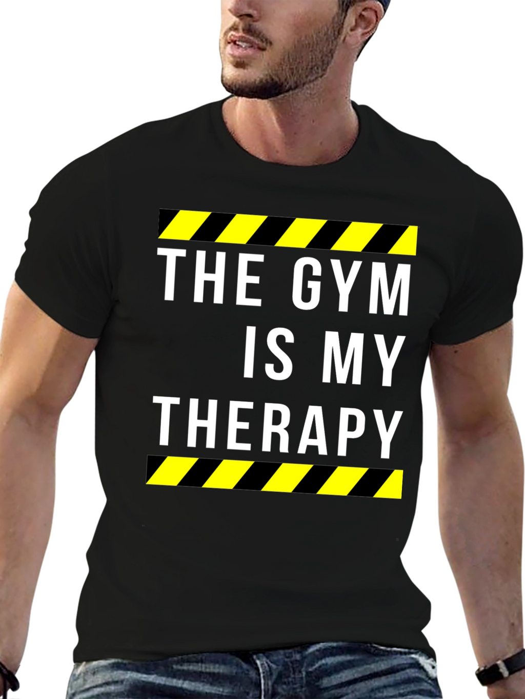 Gym Therapy Black Graphic T-Shirt for Men