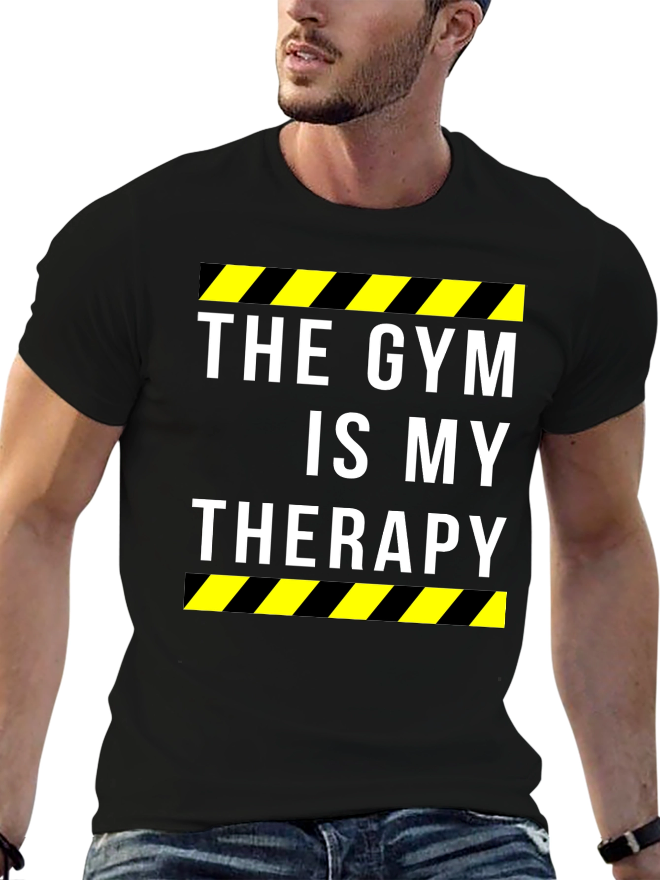 Gym Therapy Black Graphic T-Shirt for Men