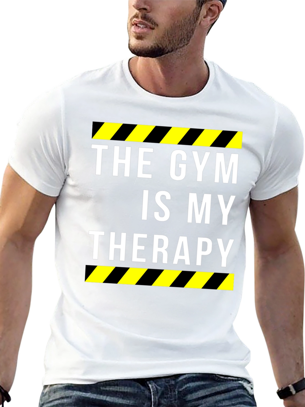 Gym Therapy Black Graphic T-Shirt for Men