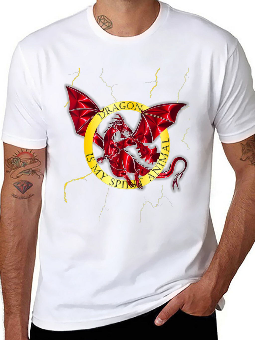 Dragon Spirit Animal Black T-Shirt