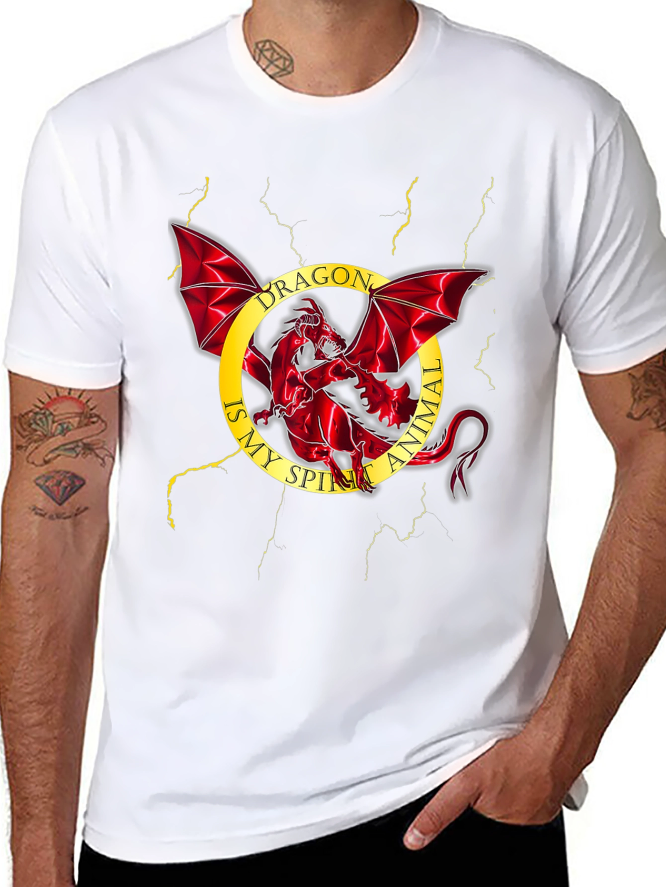 Dragon Spirit Animal Black T-Shirt