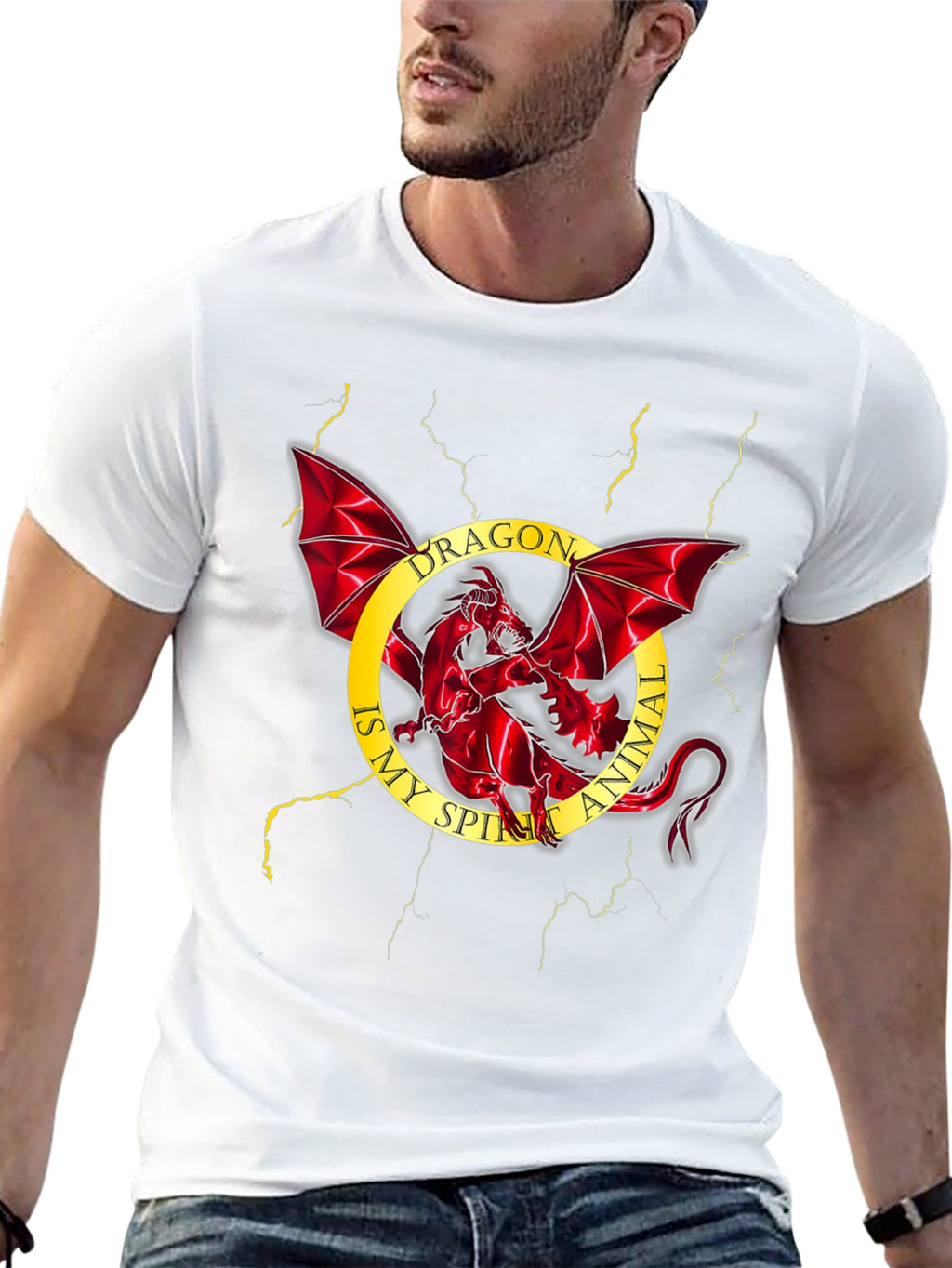 Dragon Spirit Animal Black T-Shirt