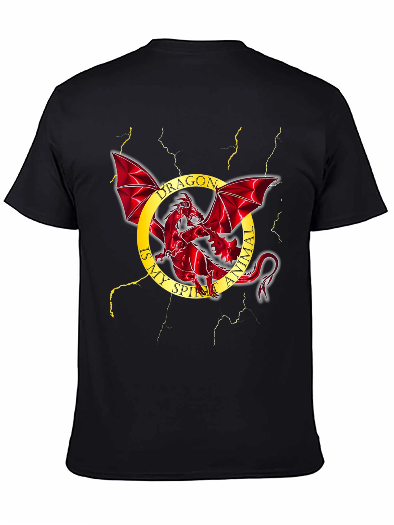 Dragon Spirit Animal Black T-Shirt