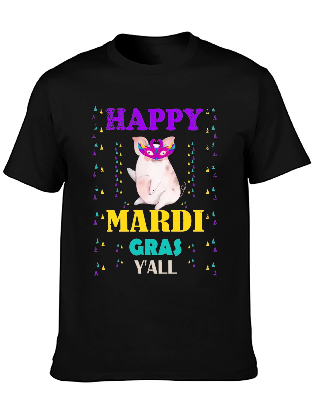 Happy Mardi Gras Yall Pig T-Shirt