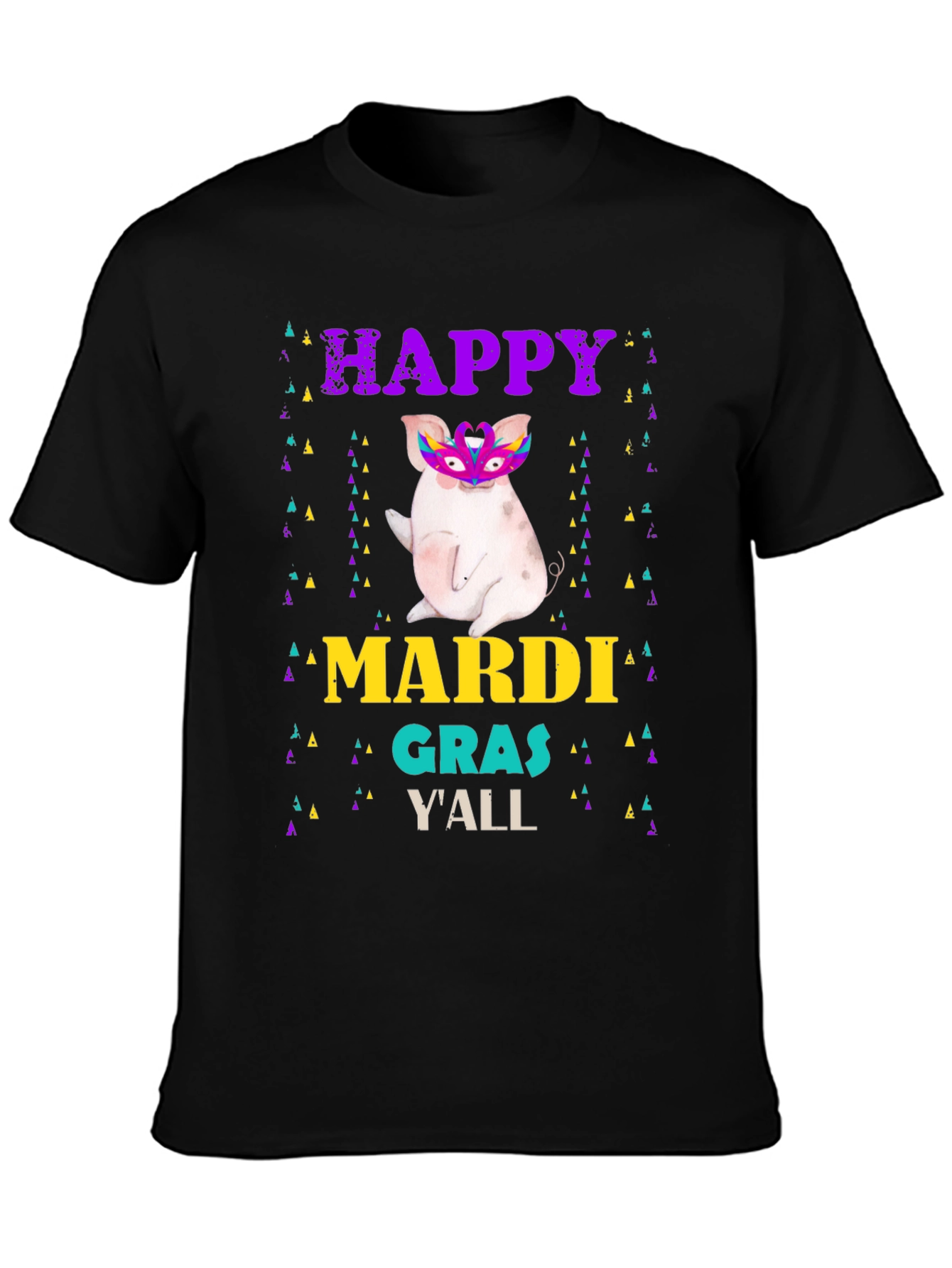 Happy Mardi Gras Yall Pig T-Shirt