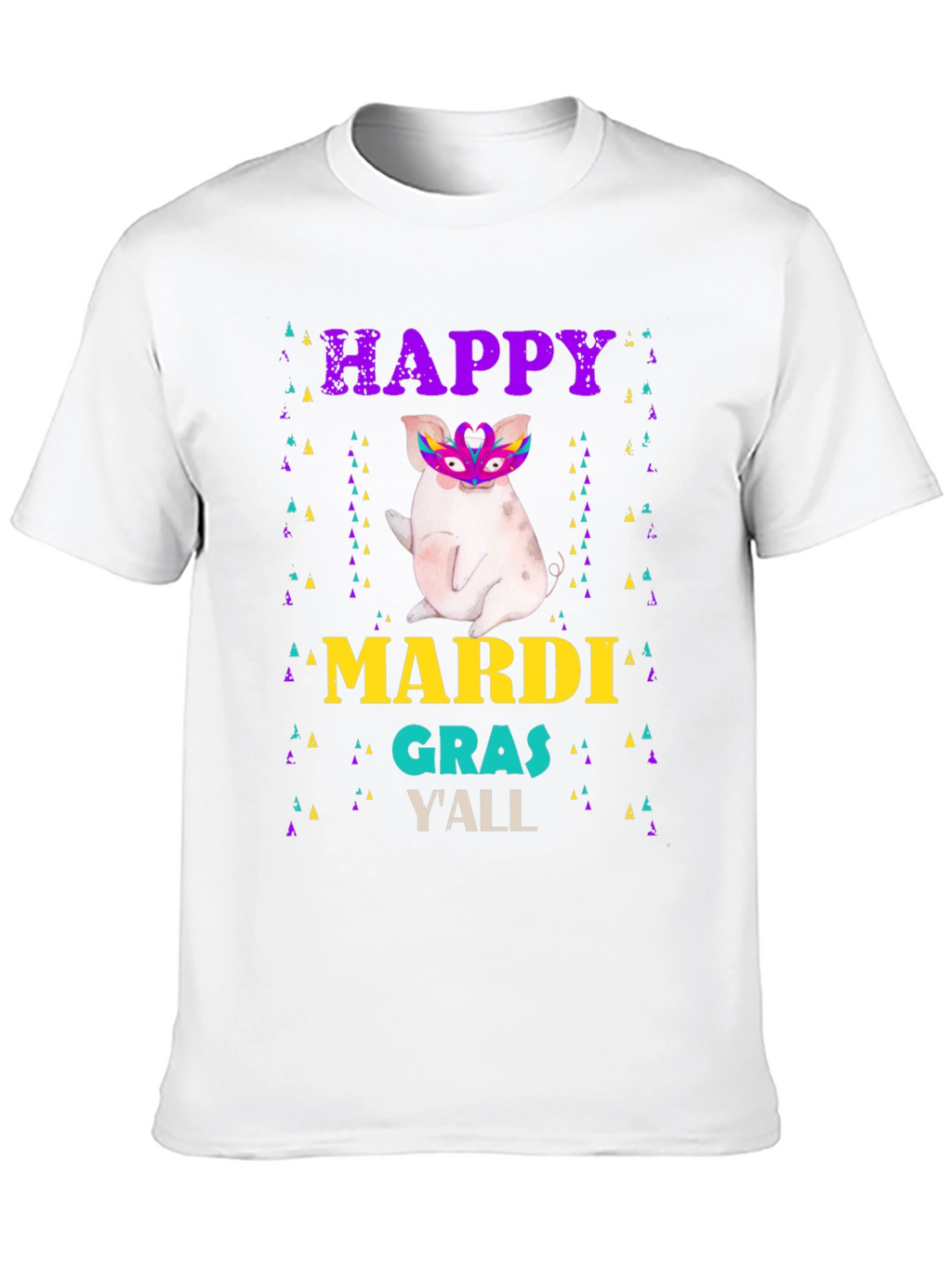Happy Mardi Gras Yall Pig T-Shirt