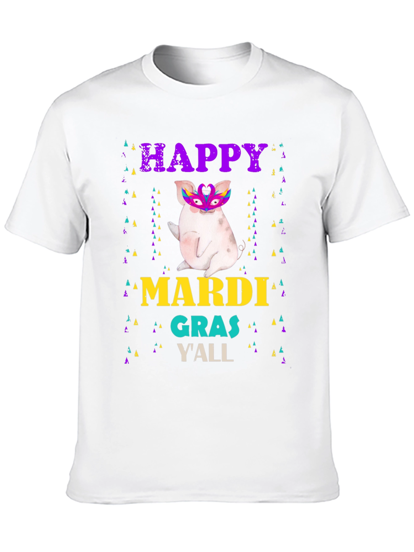 Happy Mardi Gras Yall Pig T-Shirt