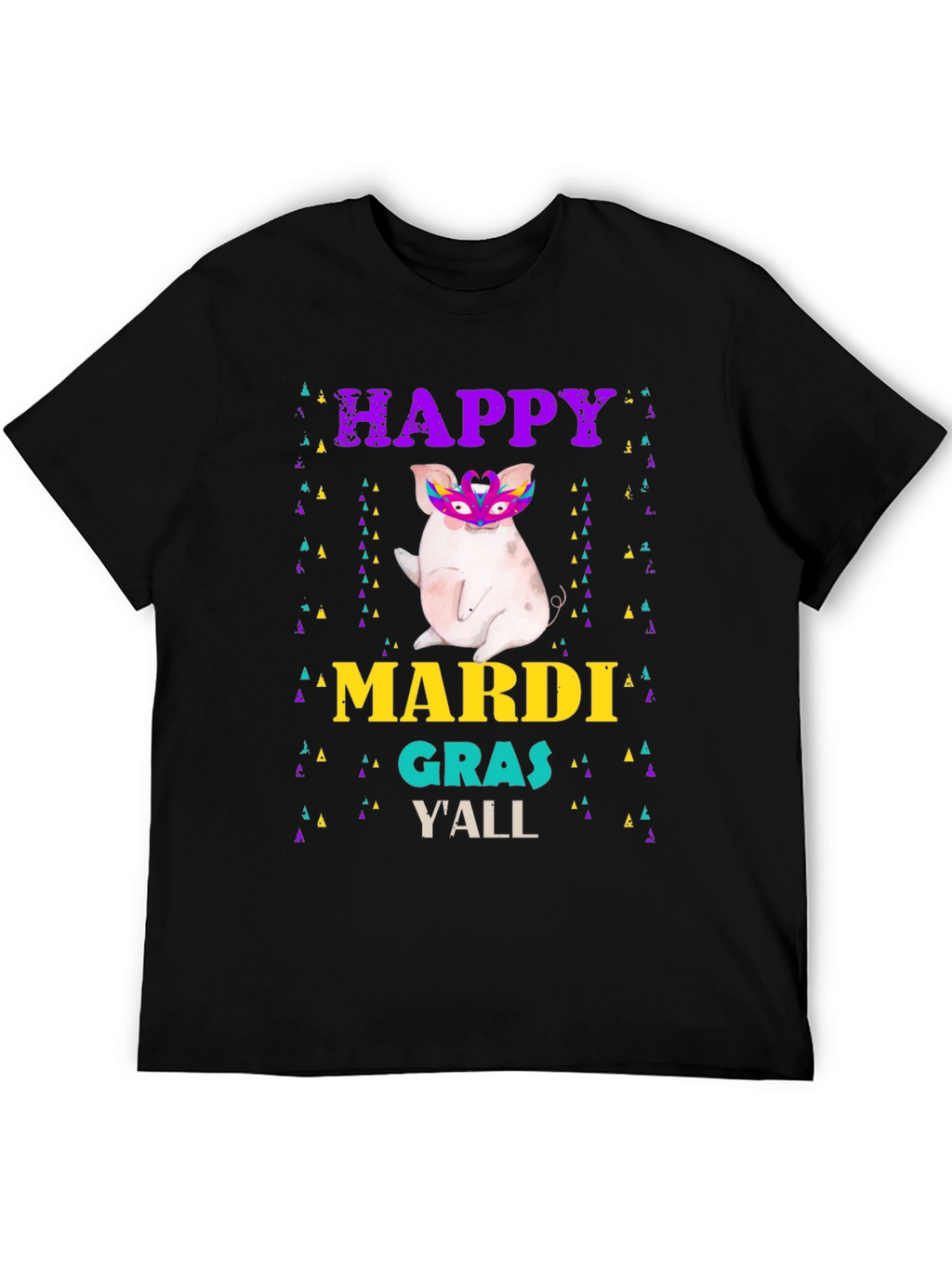 Happy Mardi Gras Yall Pig T-Shirt