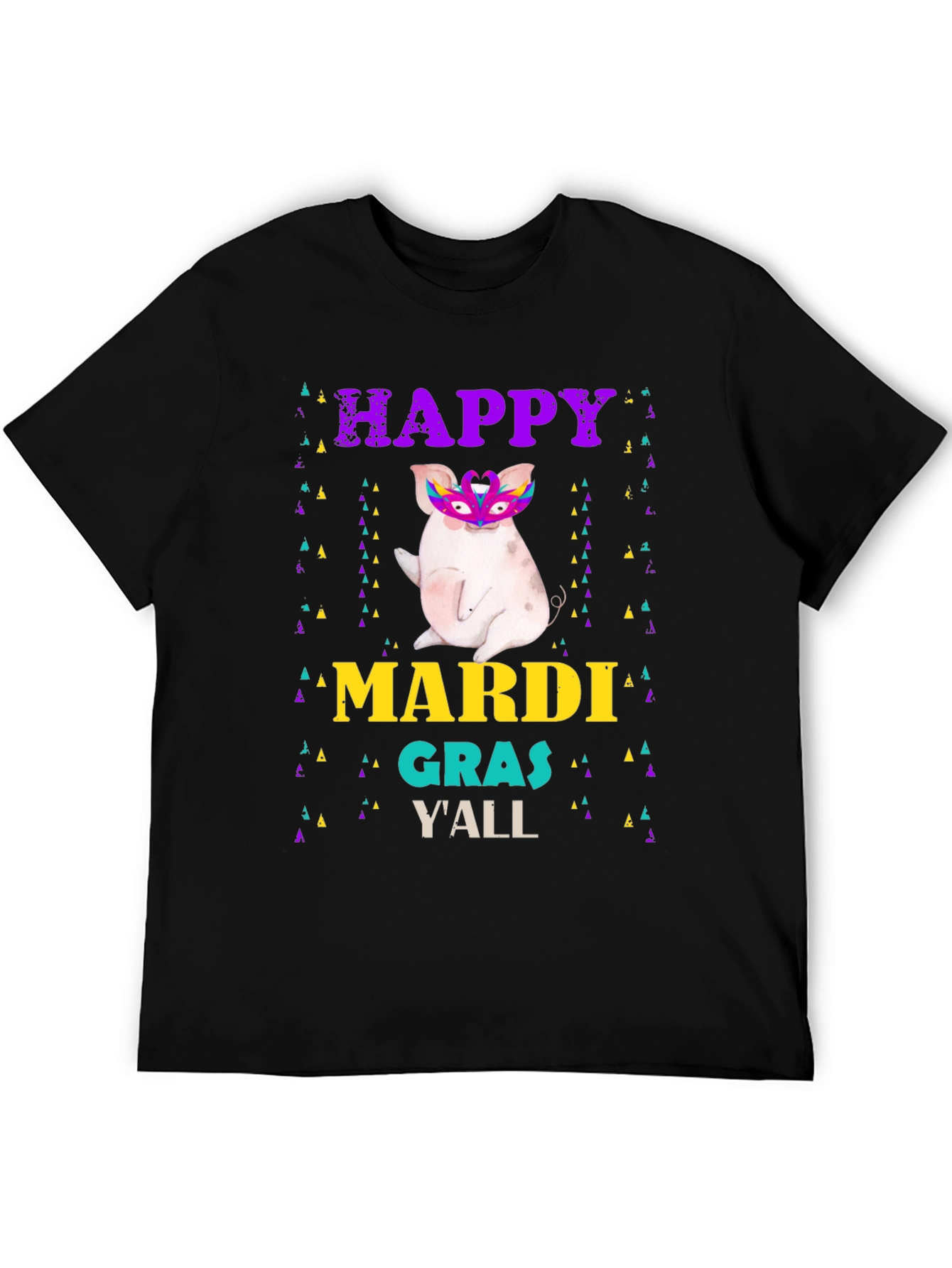 Happy Mardi Gras Yall Pig T-Shirt