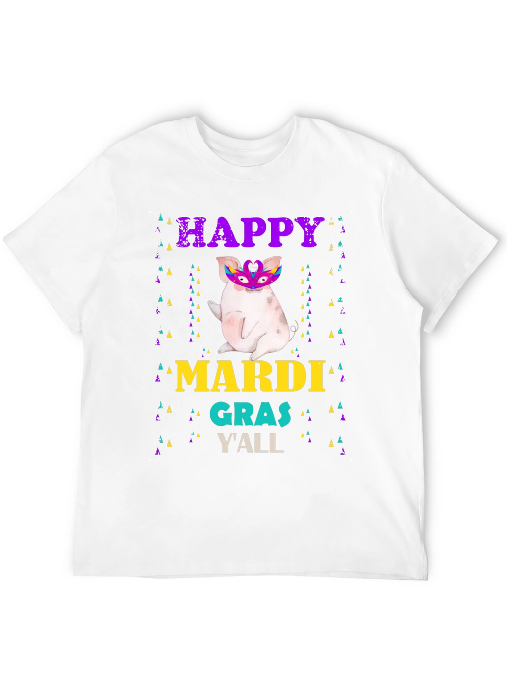 Happy Mardi Gras Yall Pig T-Shirt