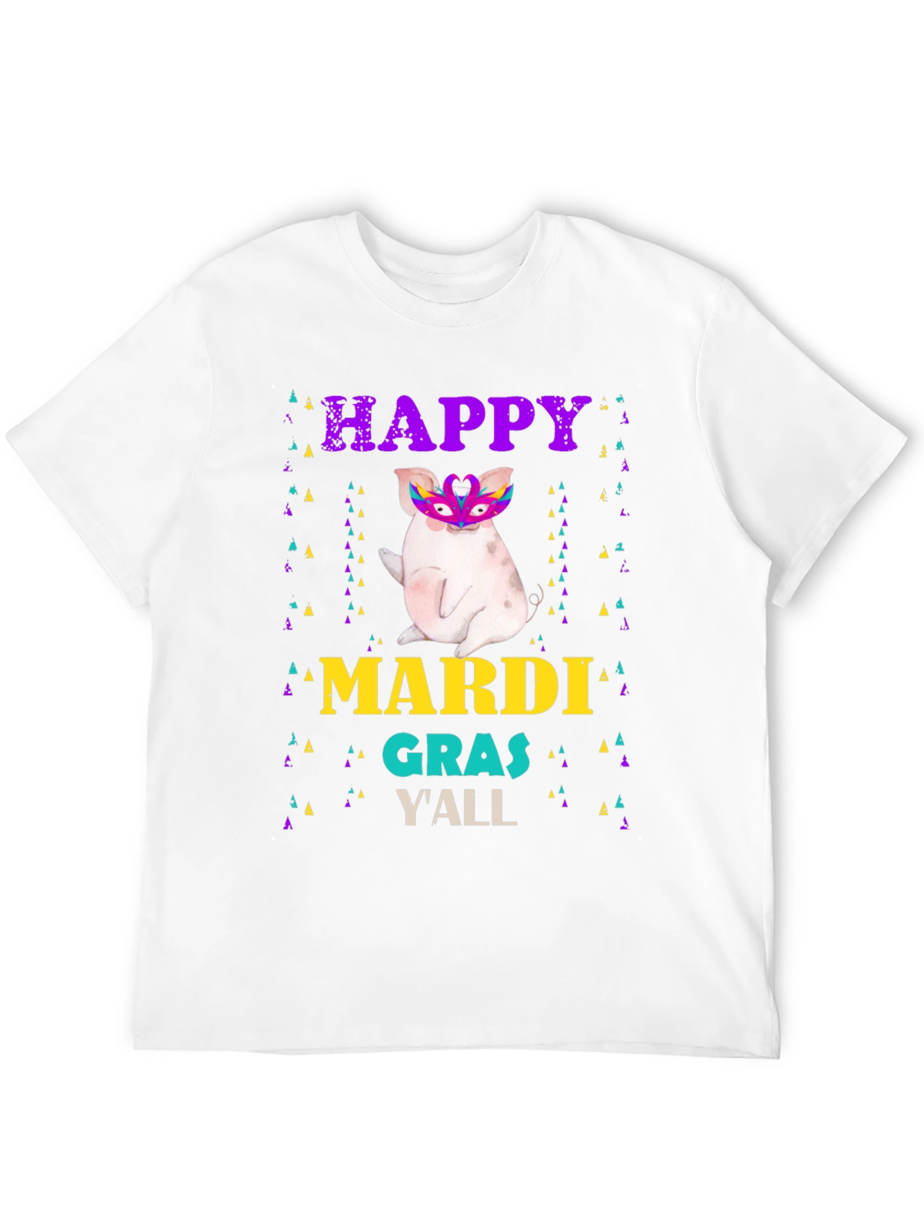 Happy Mardi Gras Yall Pig T-Shirt