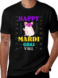 Happy Mardi Gras Yall Pig T-Shirt