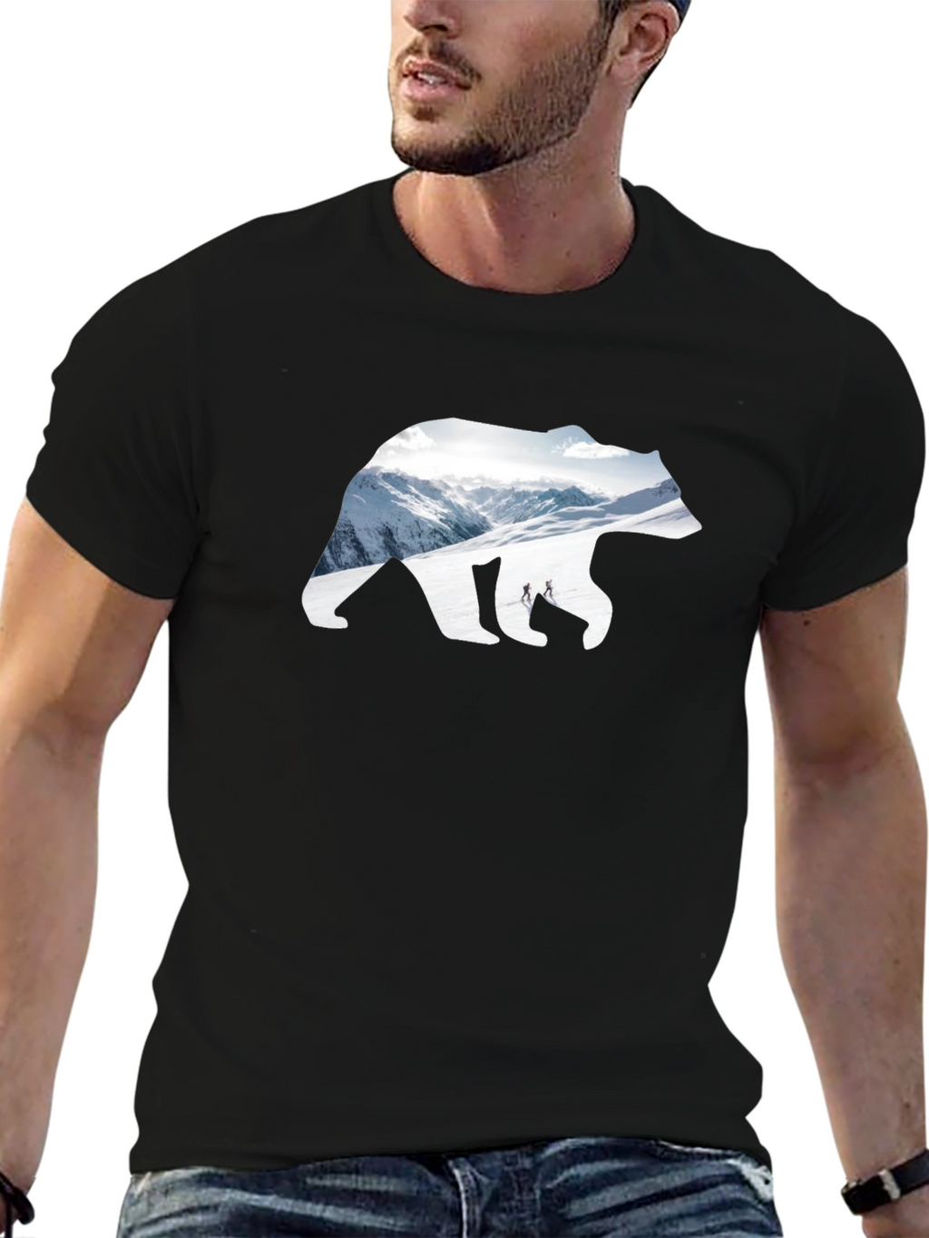 Bear Mountain Graphic Tee - Black Cotton Blend