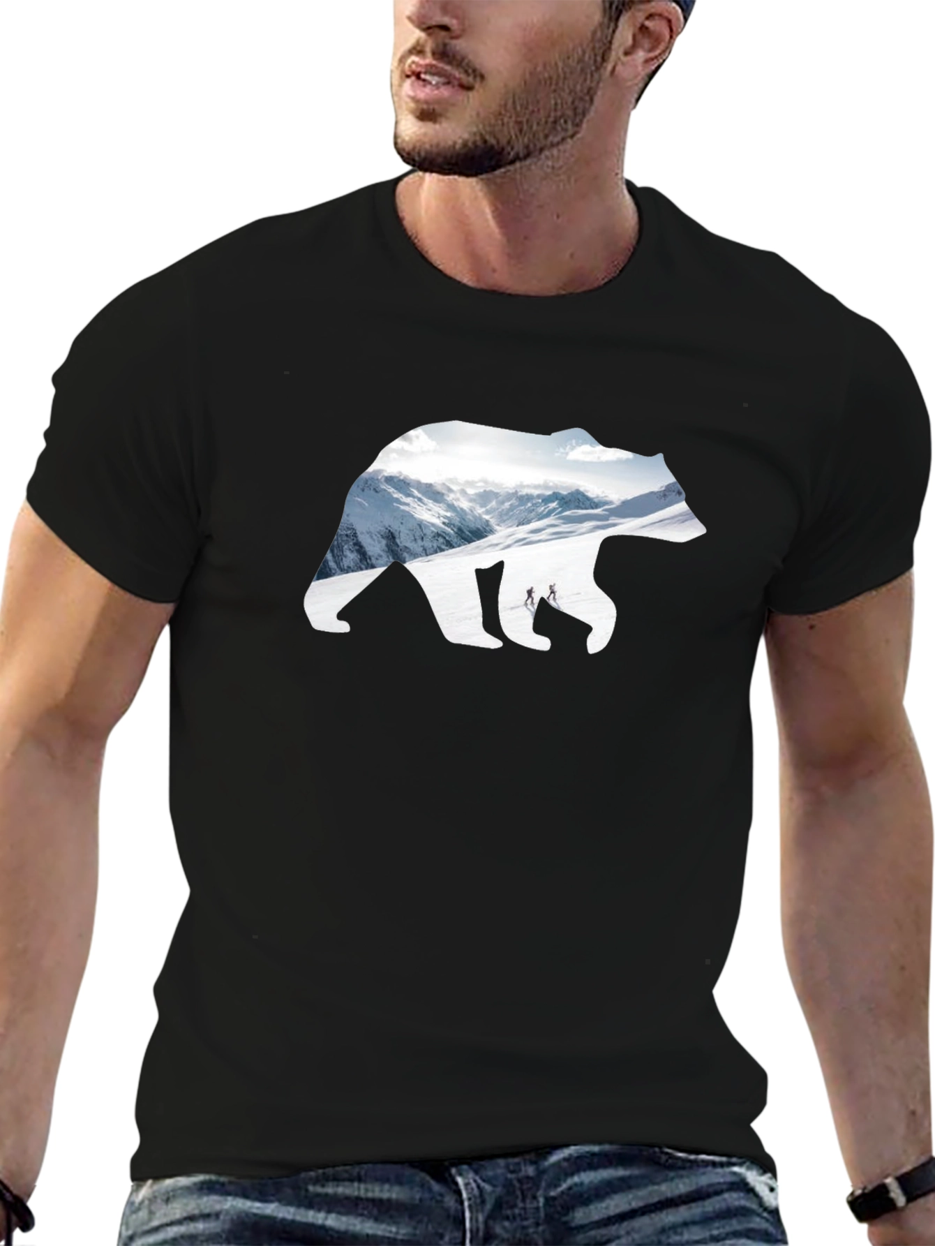 Bear Mountain Graphic Tee - Black Cotton Blend