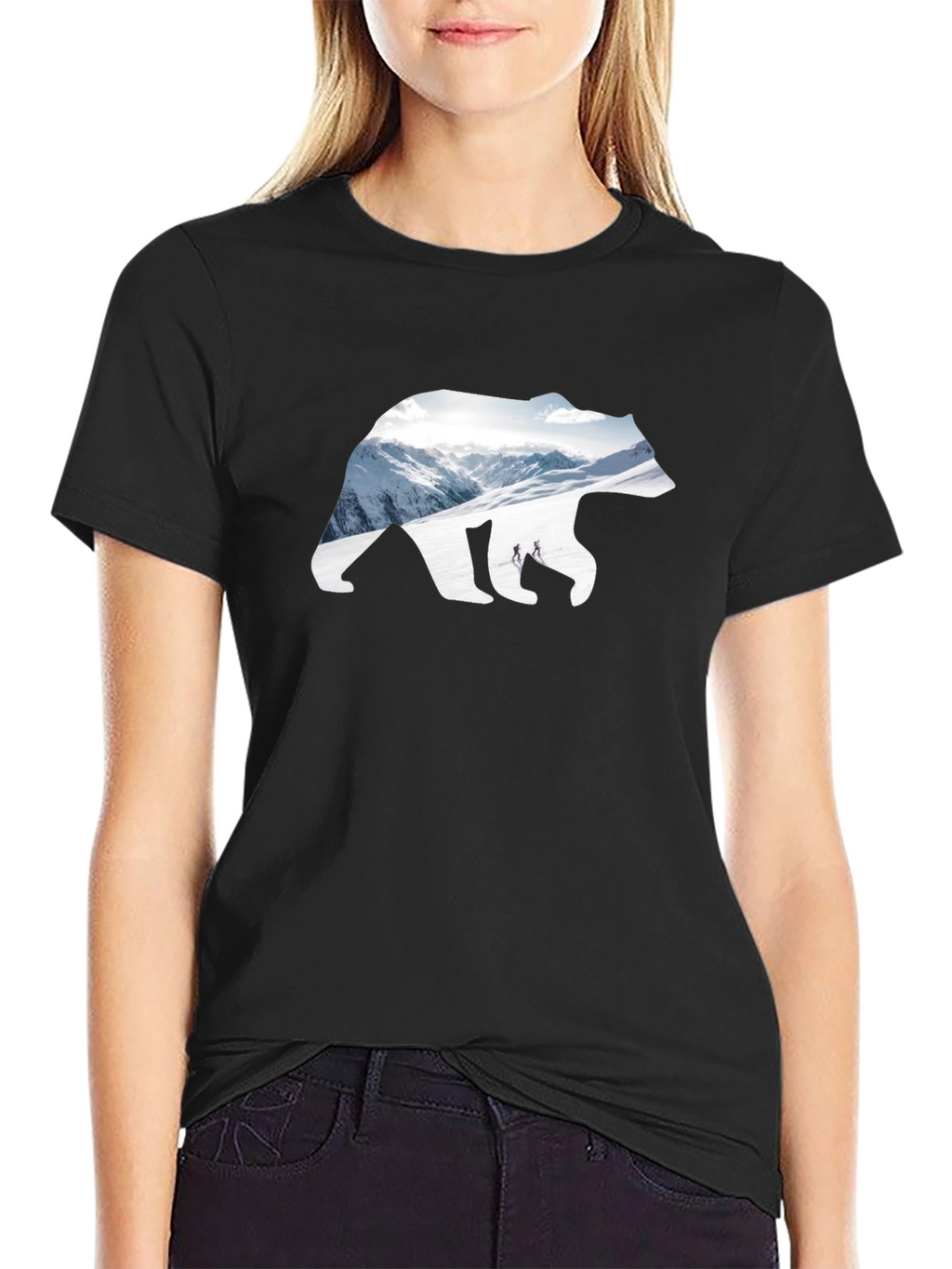 Bear Mountain Graphic Tee - Black Cotton Blend
