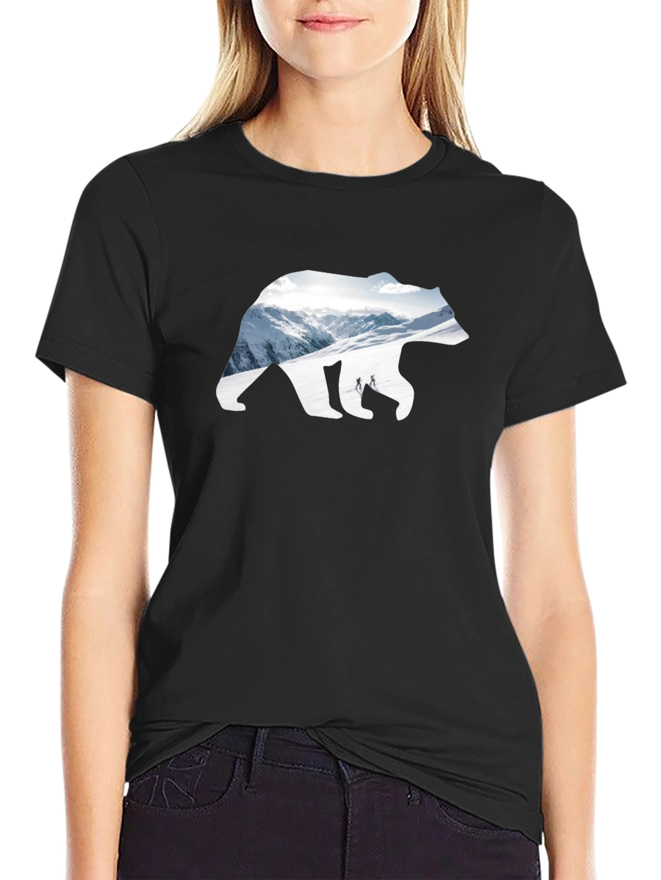 Bear Mountain Graphic Tee - Black Cotton Blend