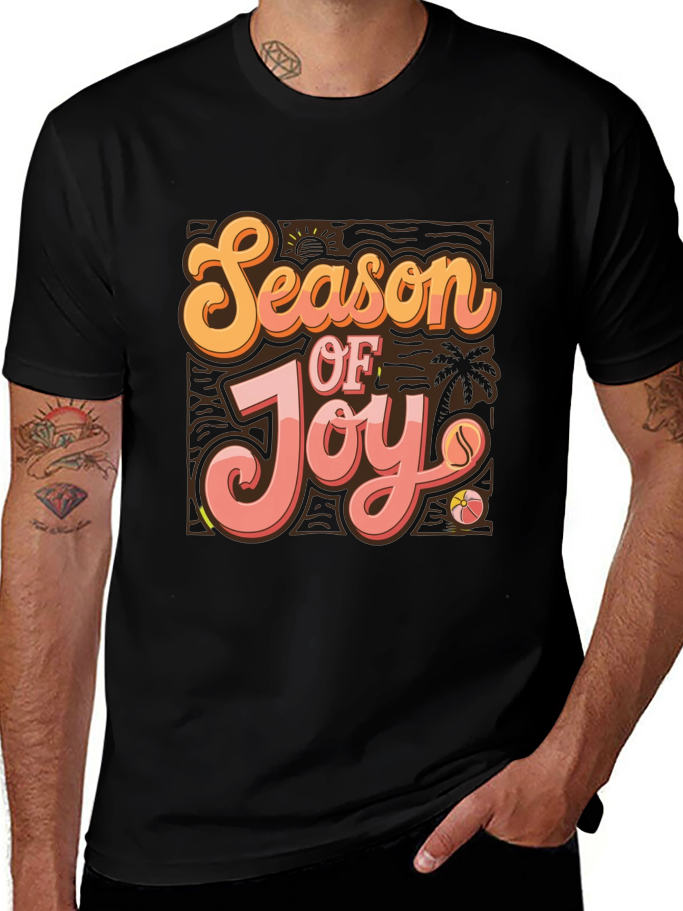 Season of Joy Black Graphic Tee