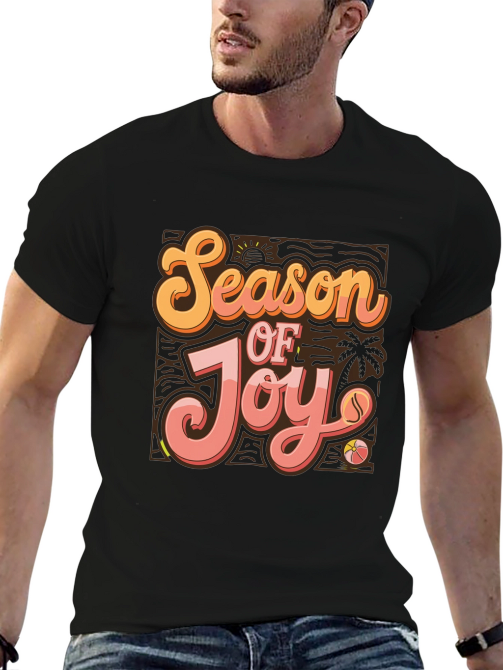 Season of Joy Black Graphic Tee
