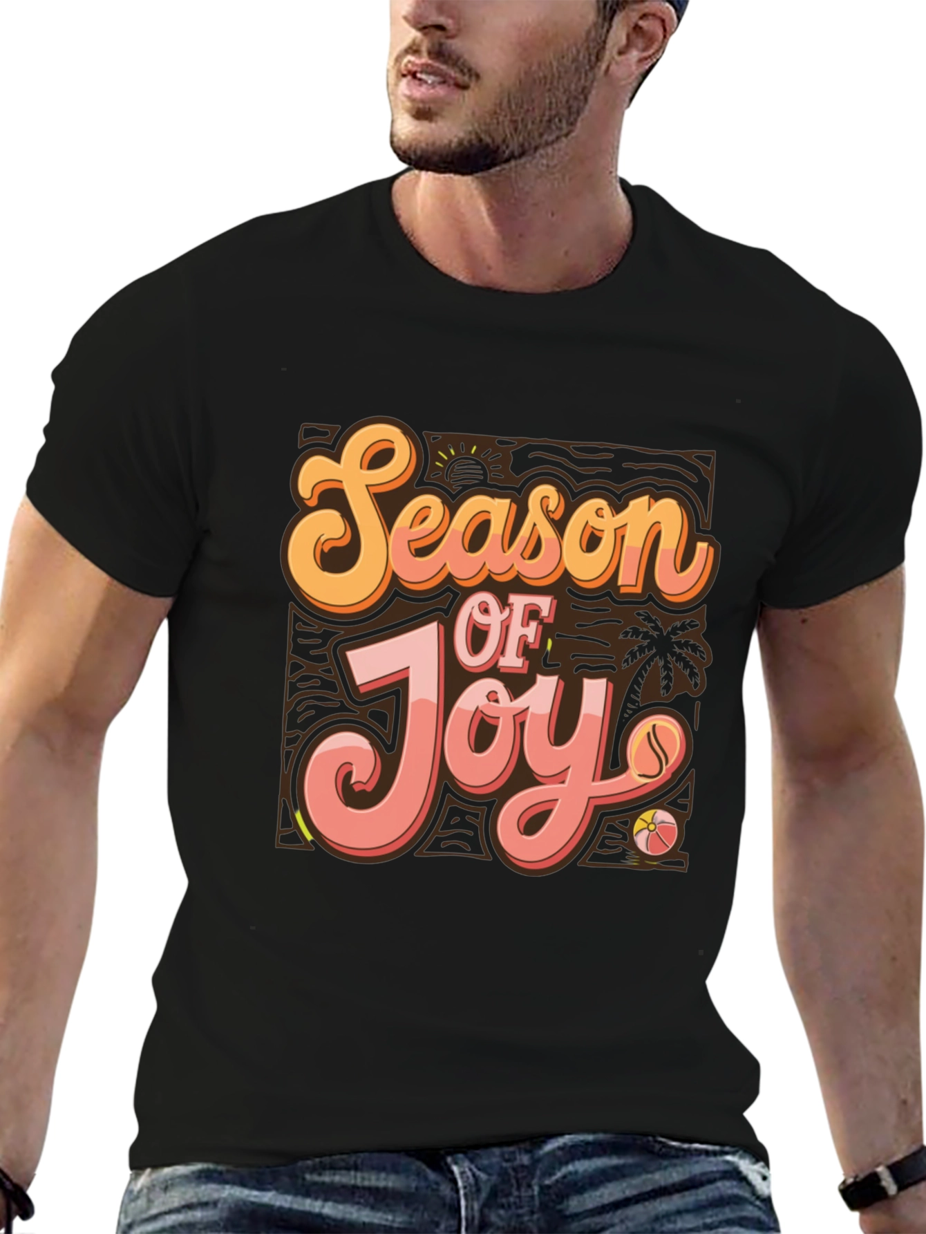 Season of Joy Black Graphic Tee