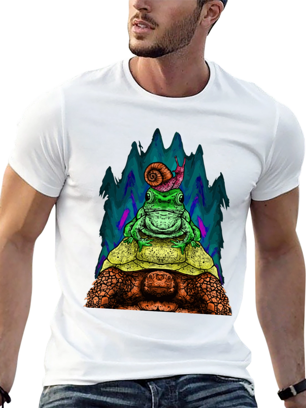 Turtle Frog and Snail Stack T-Shirt