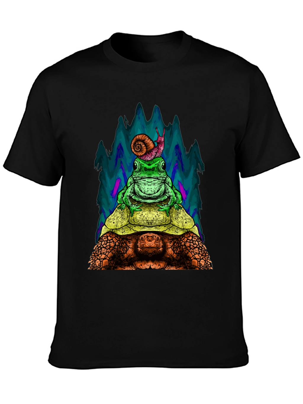 Turtle Frog and Snail Stack T-Shirt