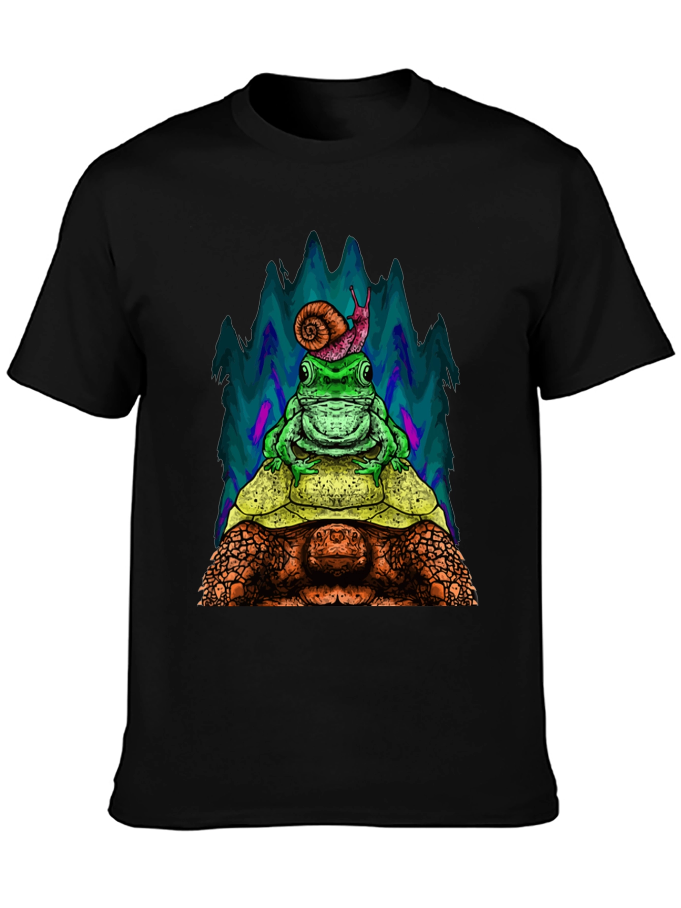 Turtle Frog and Snail Stack T-Shirt