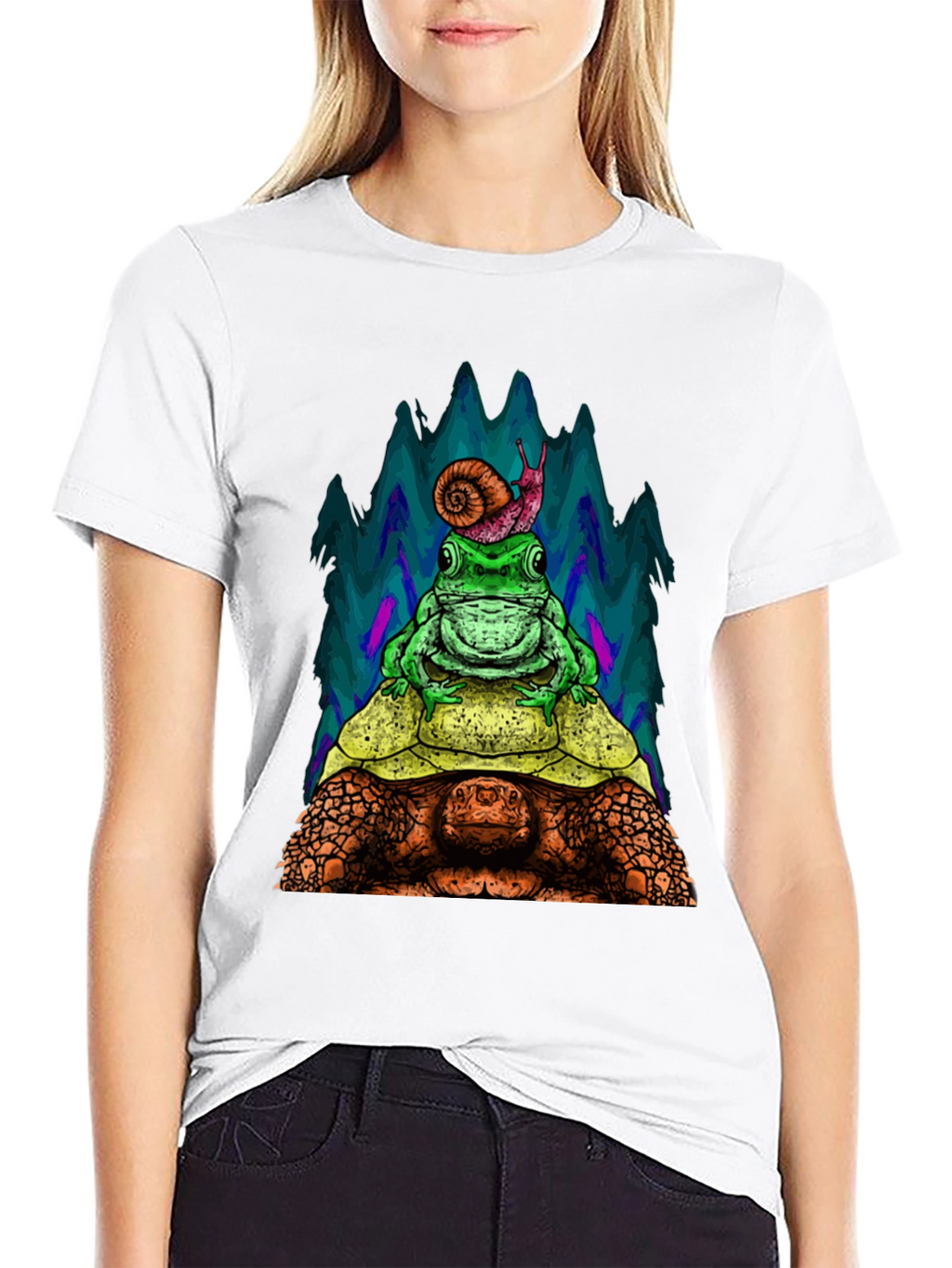 Turtle Frog and Snail Stack T-Shirt