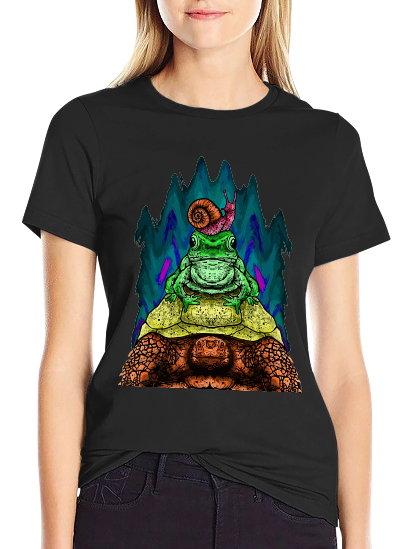 Turtle Frog and Snail Stack T-Shirt