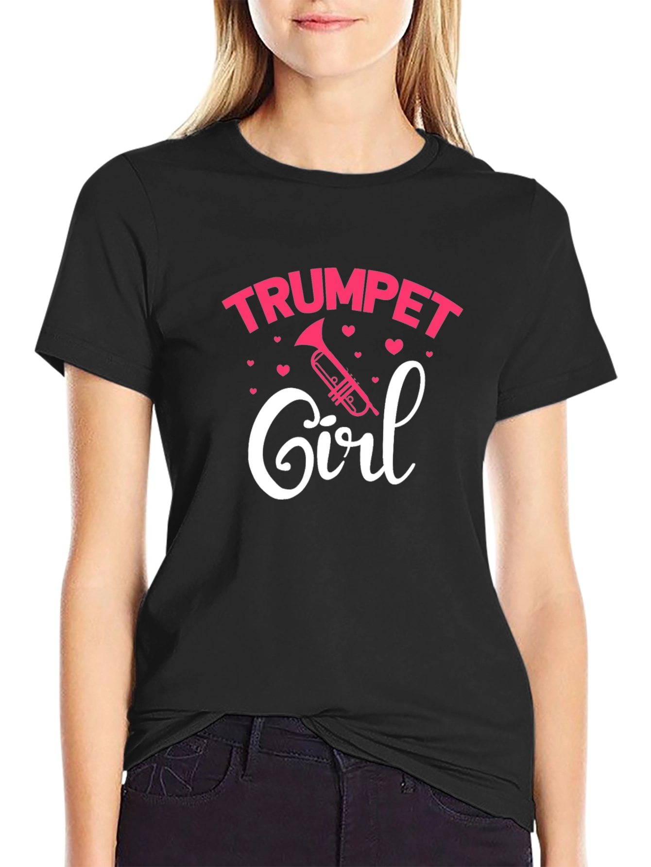 Trumpet Girl T-Shirt - Musical Gift for Women